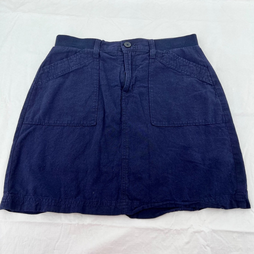 Croft & Barrow Navy Blue Linen Blend Utility Skort Women Size 6 Skirt Shorts